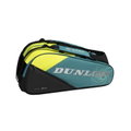 Dunlop Tennis Racket Bag SX Performance (Racket Bag, 3 Main Compartments, Thermal Compartment) 2025 Blue-Green/Yellow 12-Pack